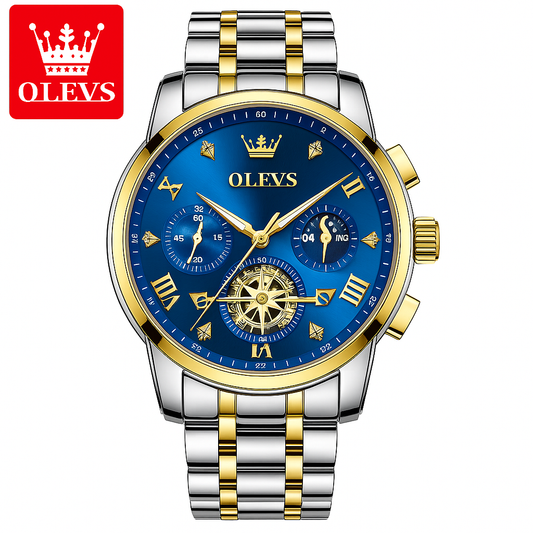 OLEVS Moon Phase Watch | Quartz Chronograph with Luminous Dial