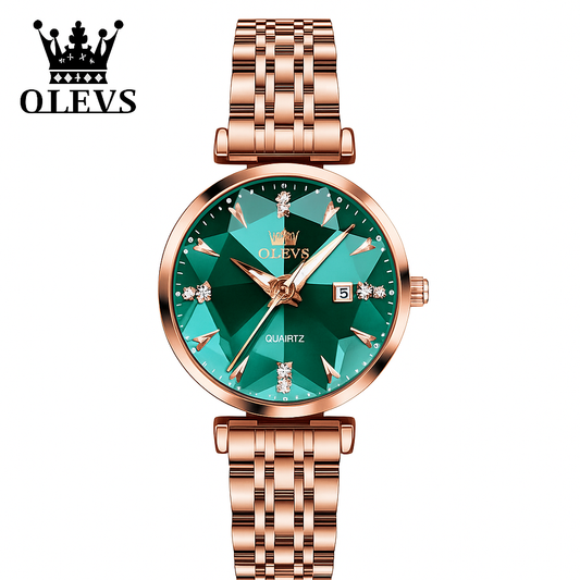 OLEVS Rose Gold Luxury Watch | Quartz Chronograph